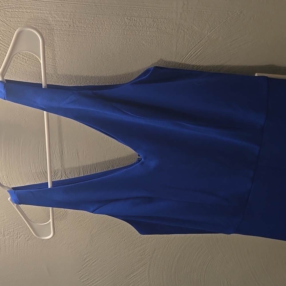 ROYAL BLUE SLEEVELESS LONG PANTS ROMPER WITH POCKETS - Picture 3 of 7
